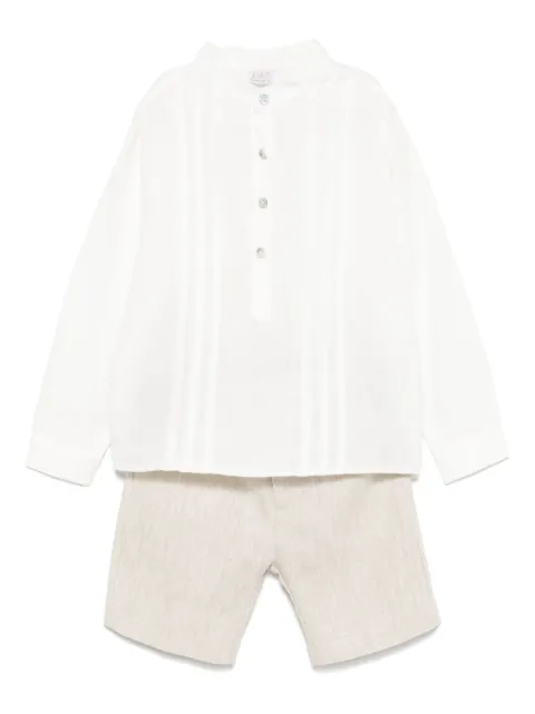 Paz Rodriguez slub-texture shorts set