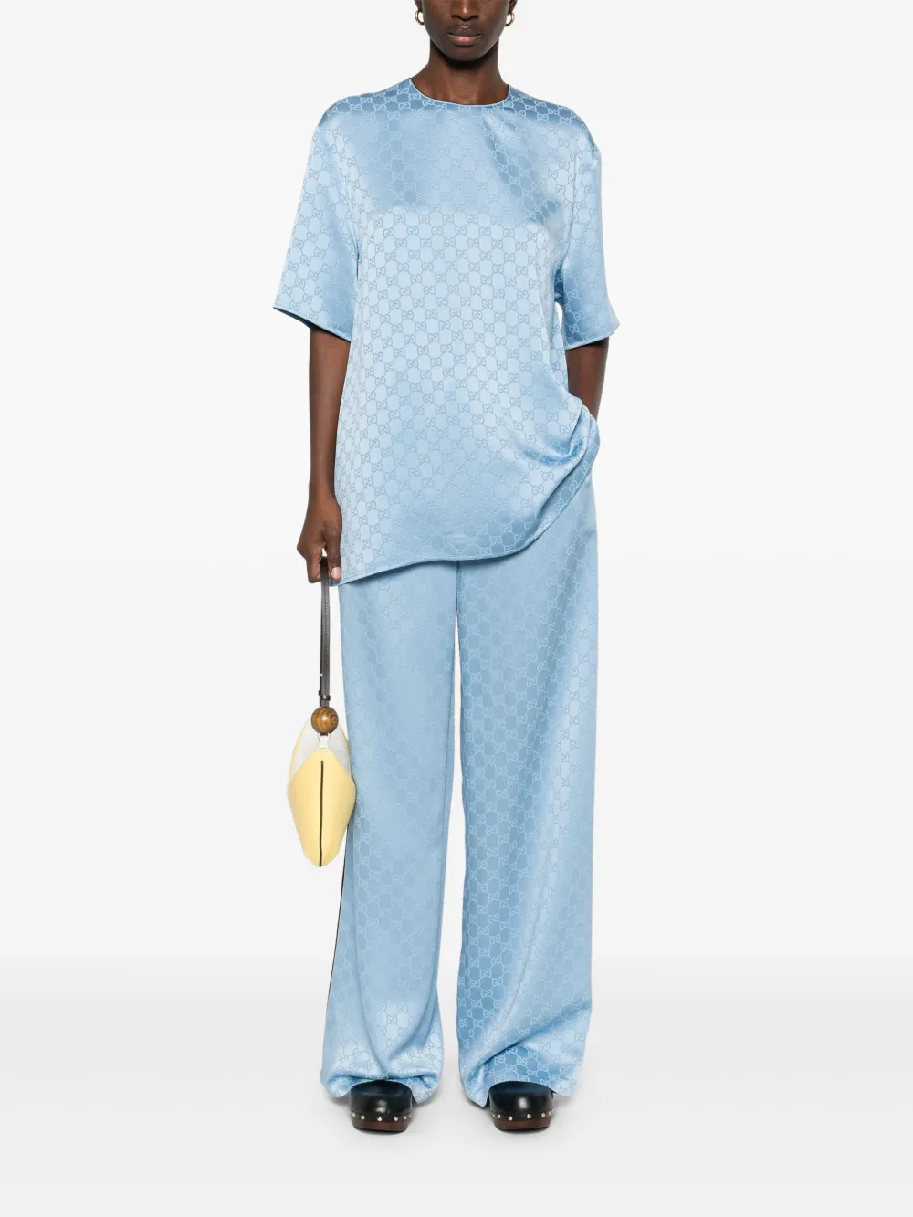 Gucci Broek met GG-jacquard - Blauw