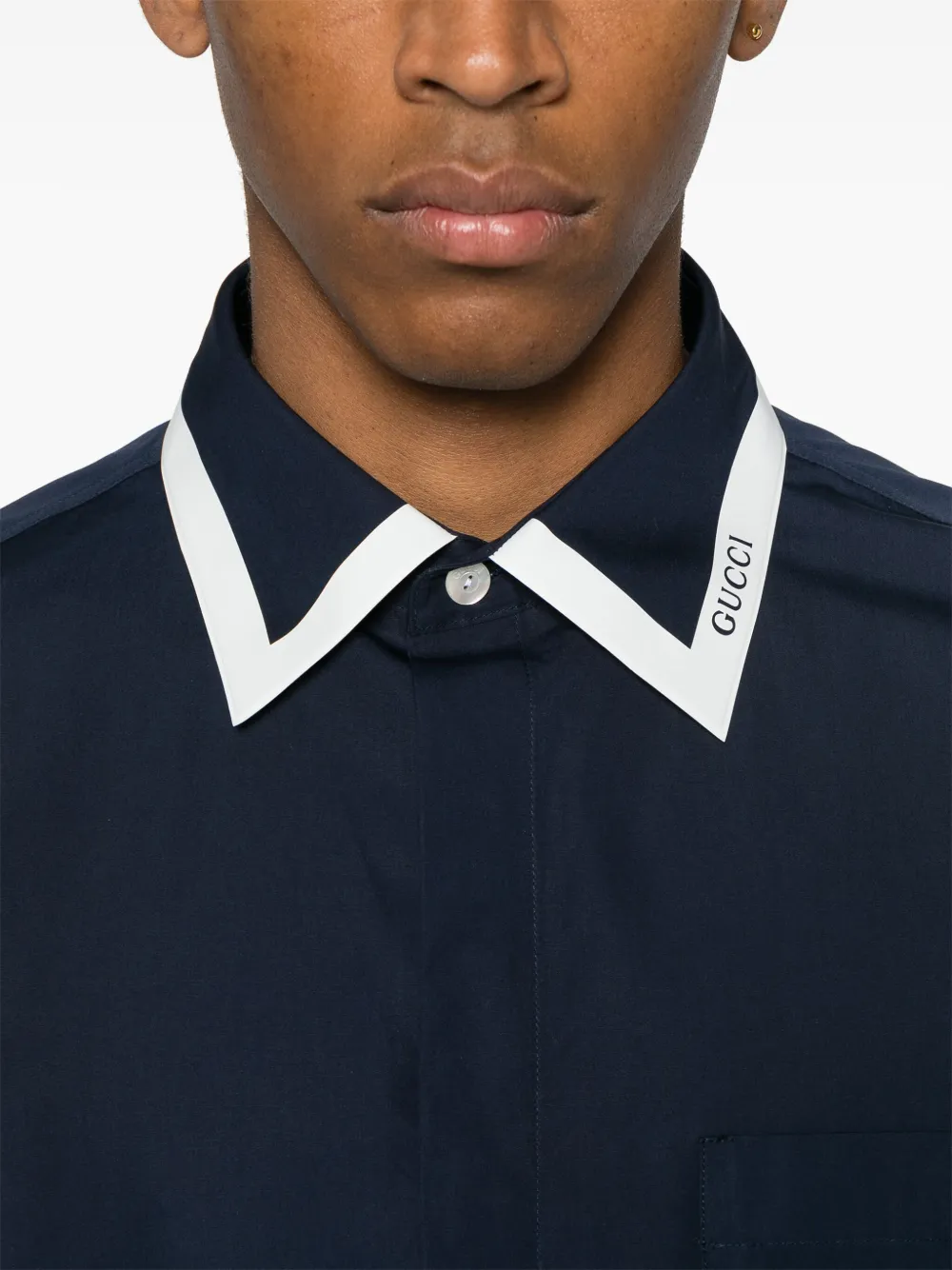 Gucci Overhemd met logo Blauw