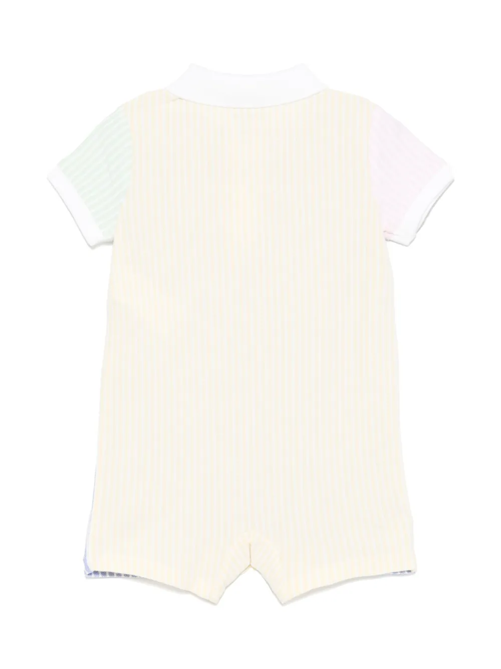 POLO RALPH LAUREN KIDS Gestreepte romper met Oxford mesh - Blauw