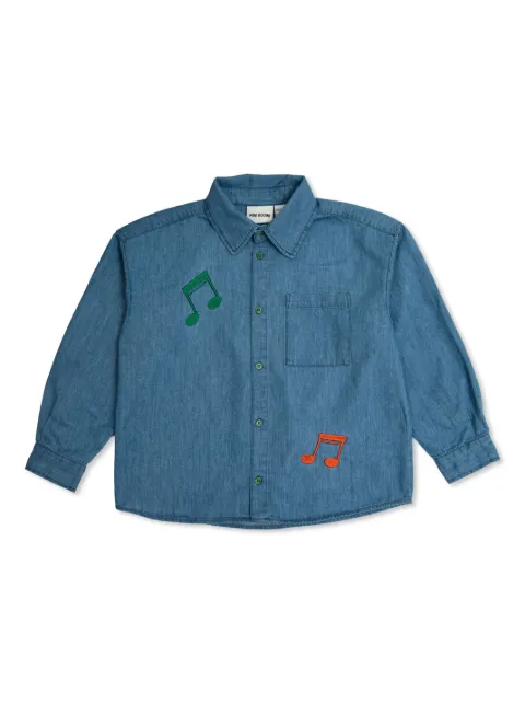 Mini Rodini camisa de mezclilla Note
