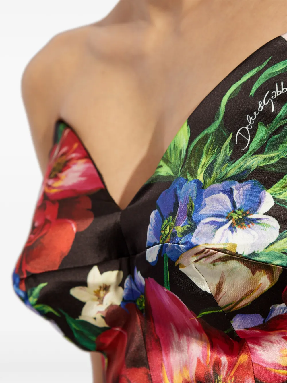 Dolce & Gabbana Strapless top met roosprint Rood