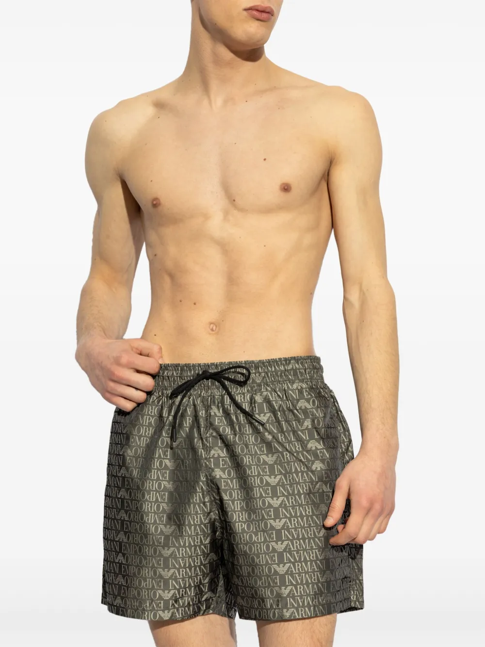 Emporio Armani Zwembroek met logoprint Groen
