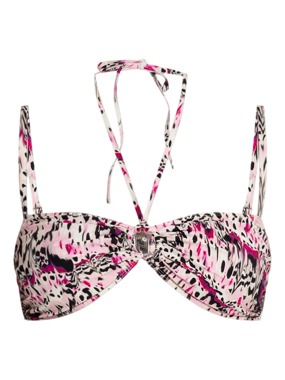 printed bandeau bikini top