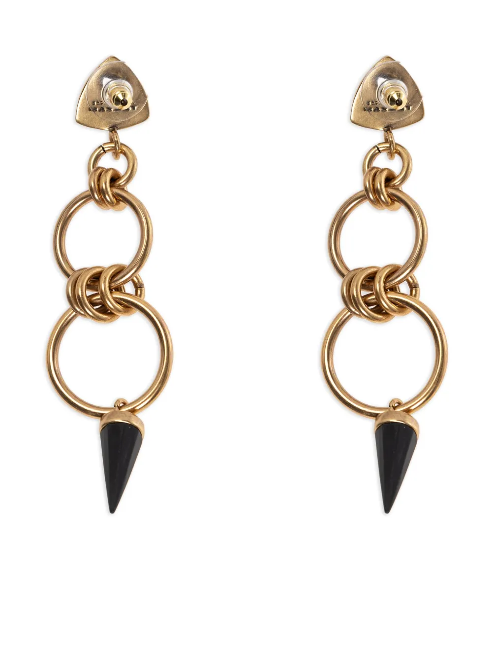 Isabel Marant Engraved Logo Earrings In Gold
