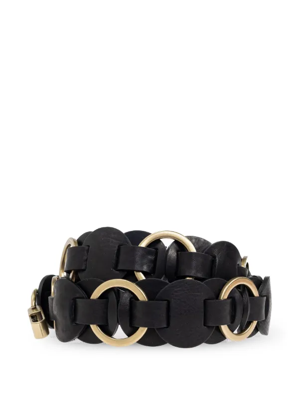 【関税込み】Isabel Marant トープ Lota ベルト ISABEL MARANT Lota woven suede and gold-tone belt | NET-A-PORTER