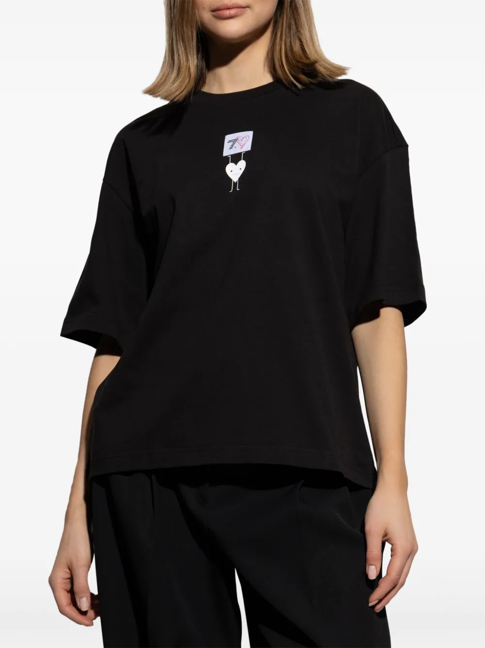 Ea7 Emporio Armani T-shirt met grafische print Zwart