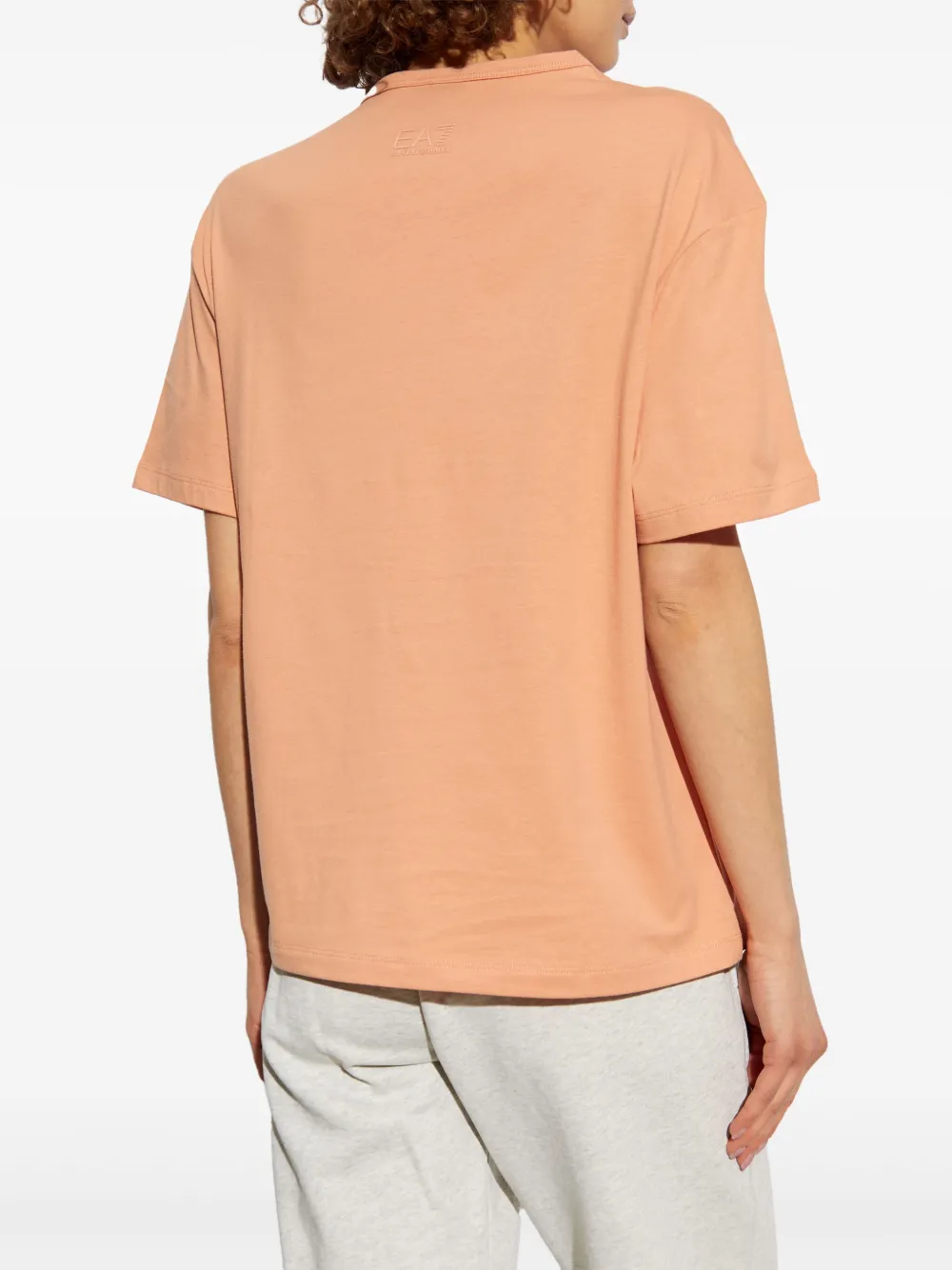 Ea7 Emporio Armani T-shirt met logo-reliëf Oranje