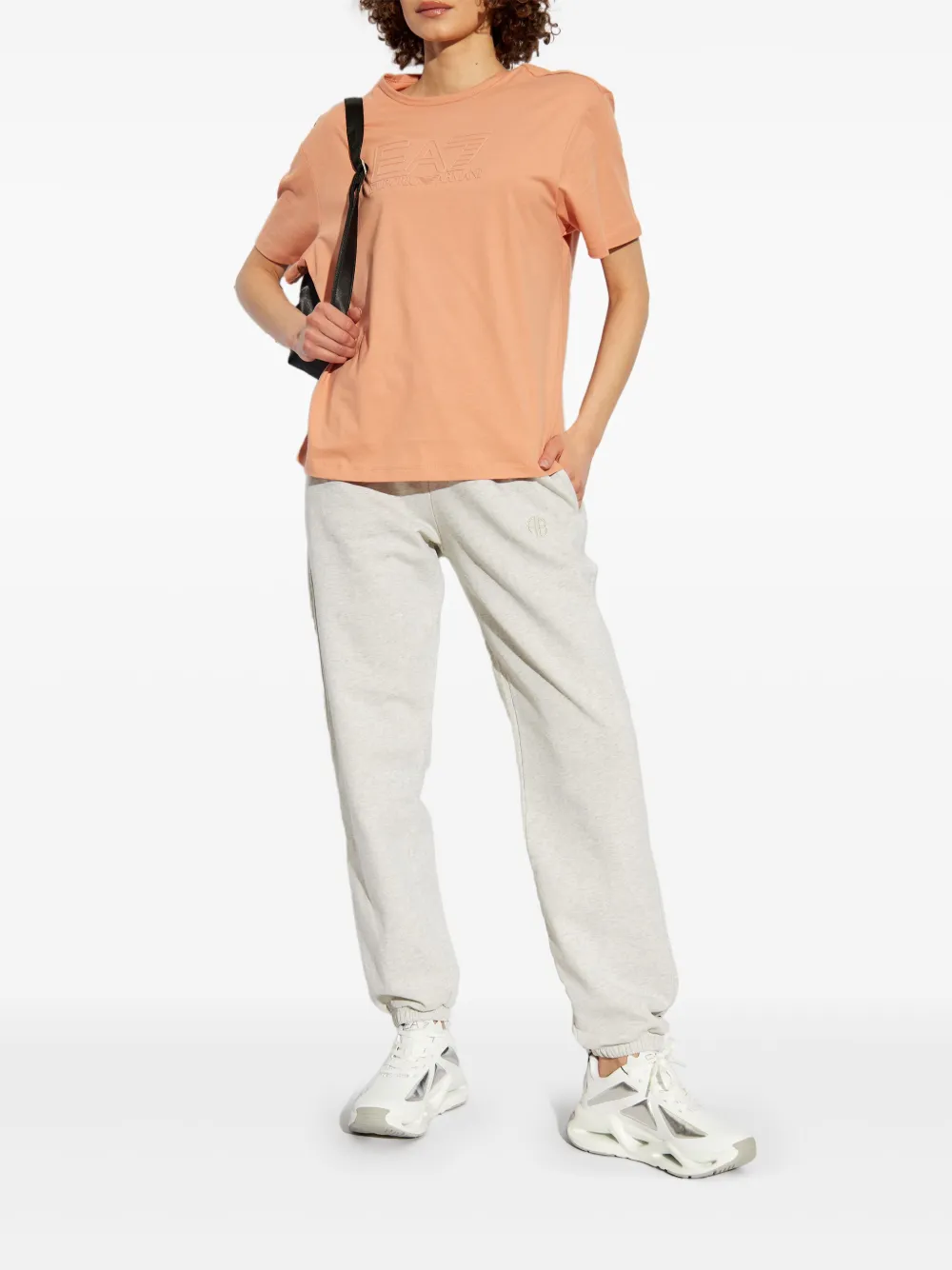 Ea7 Emporio Armani T-shirt met logo-reliëf Oranje
