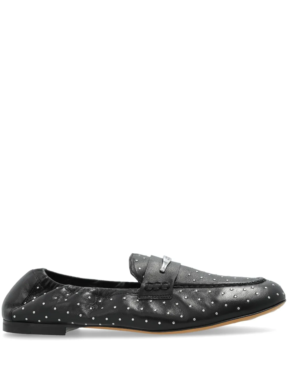 studded leather loafers