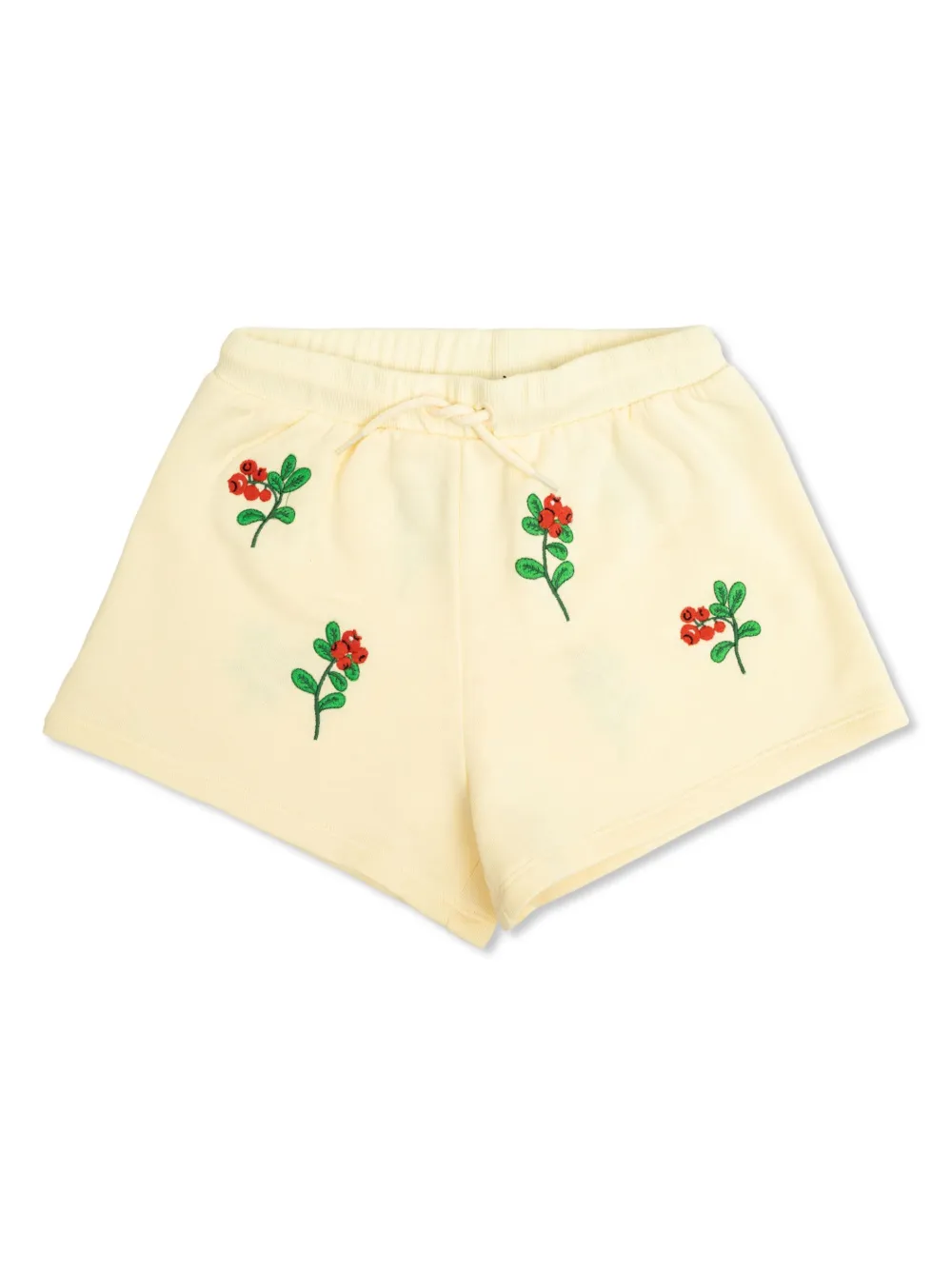 Mini Rodini Shorts met geborduurde bloe Beige