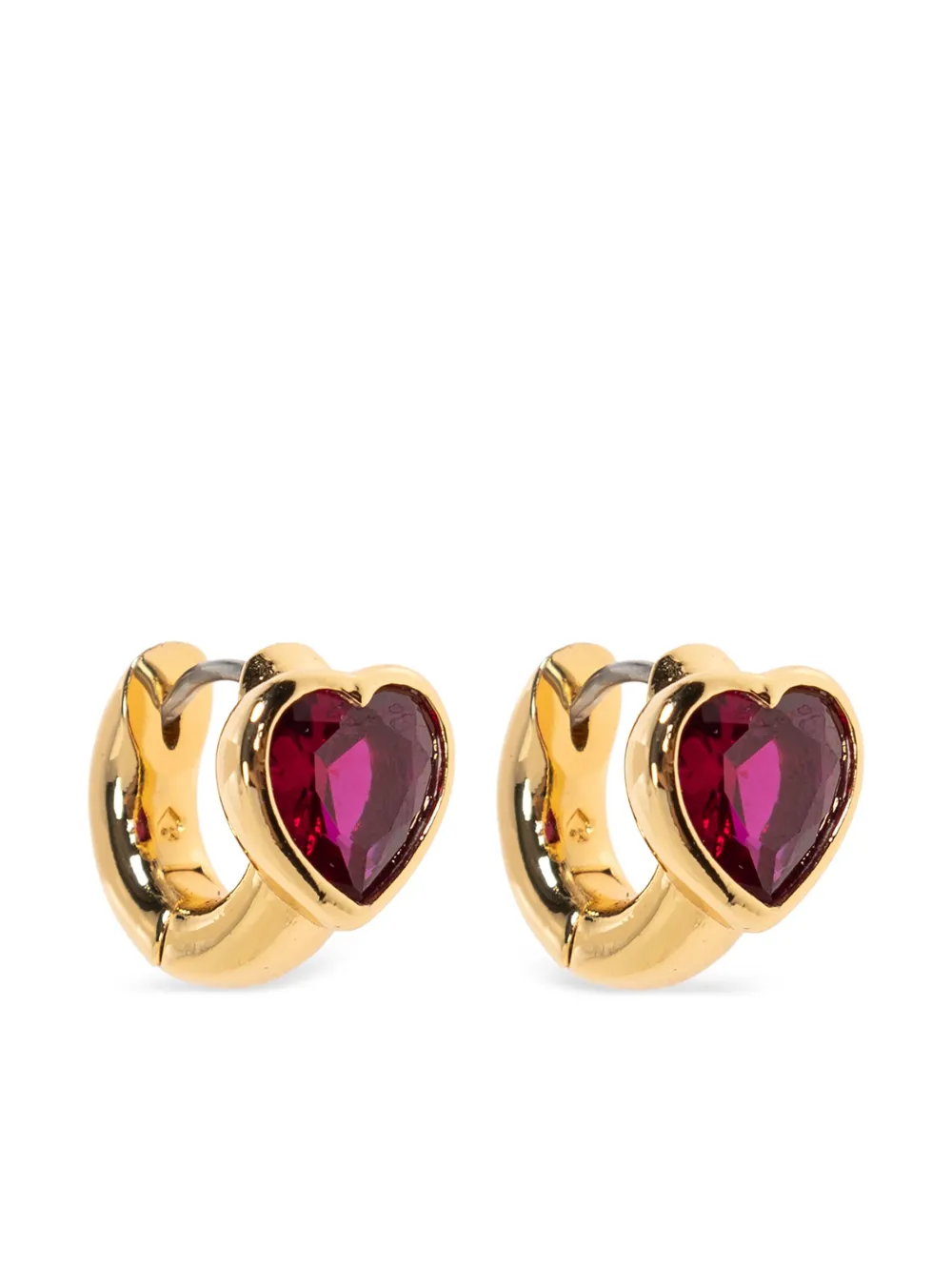 heart-motif hoop earrings