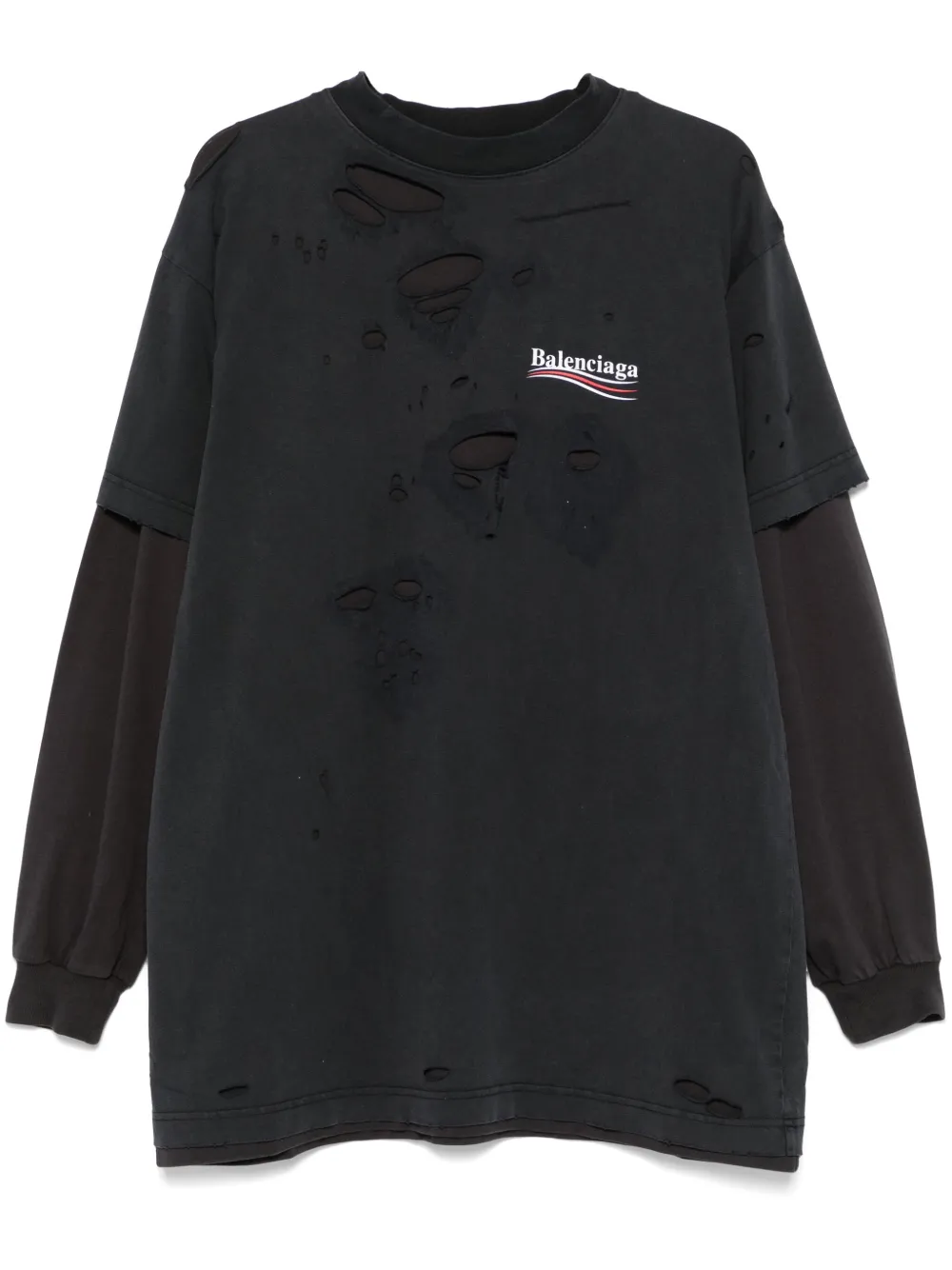 Balenciaga Gelaagd T-shirt met print Grijs