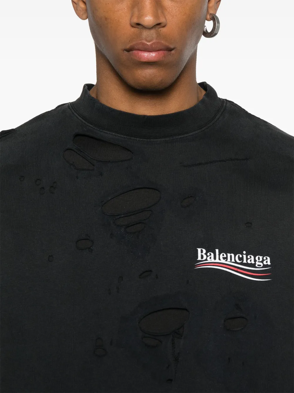 Balenciaga Gelaagd T-shirt met print Grijs