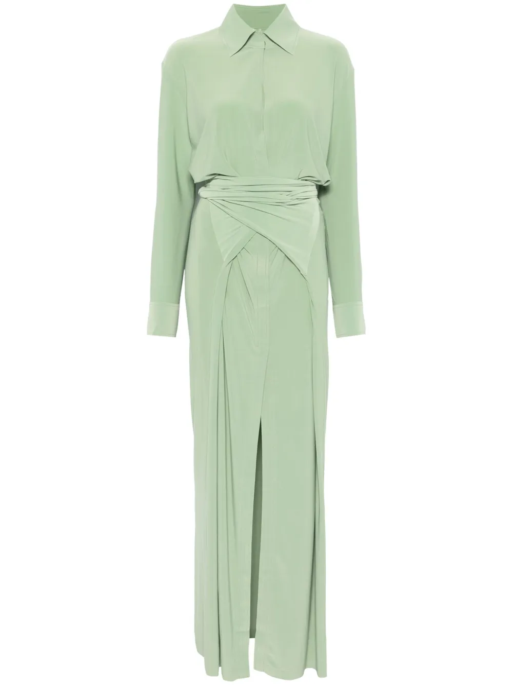 Norma Kamali Maxi-jurk met ceintuur Groen