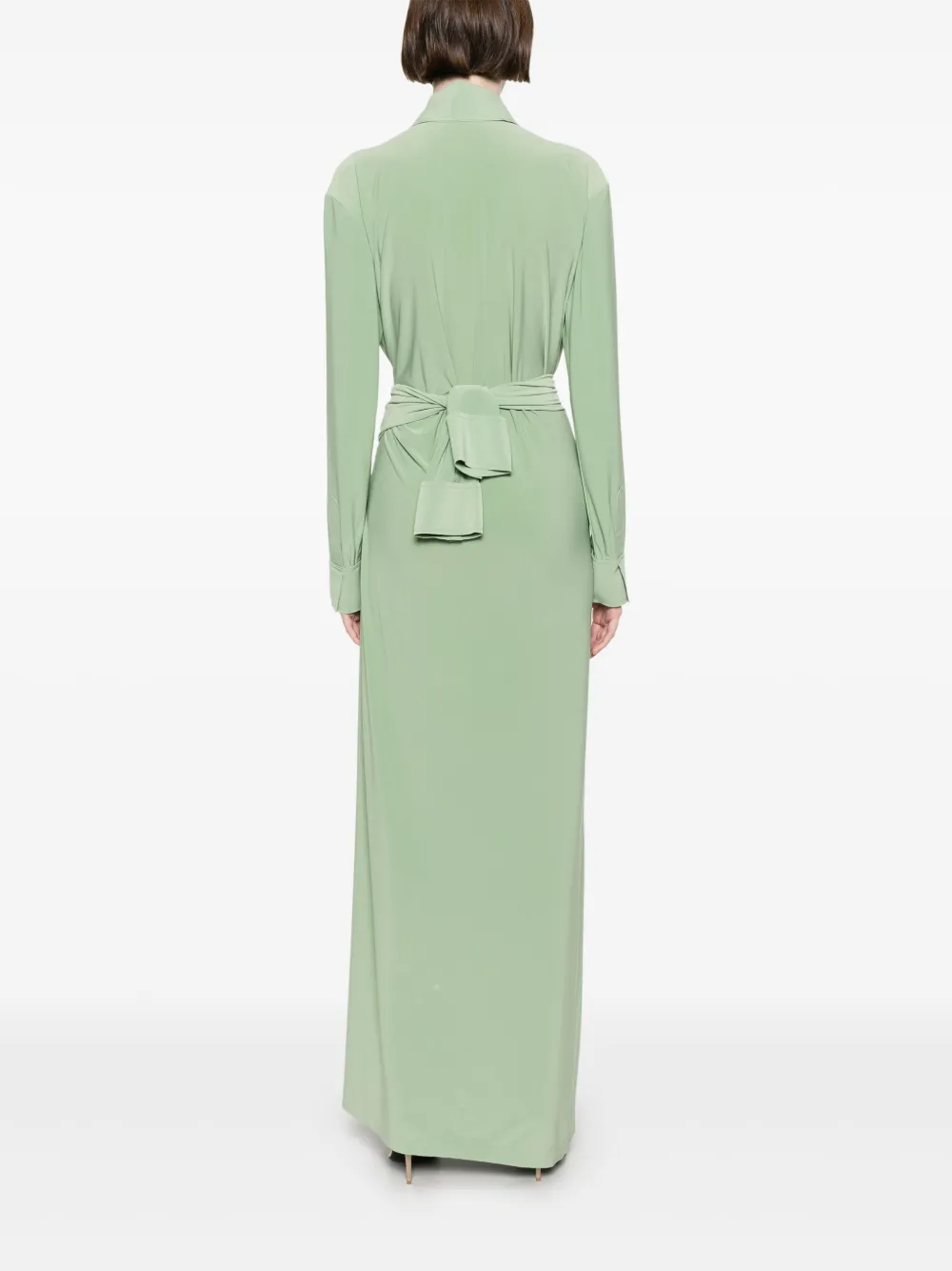 Norma Kamali Maxi-jurk met ceintuur Groen