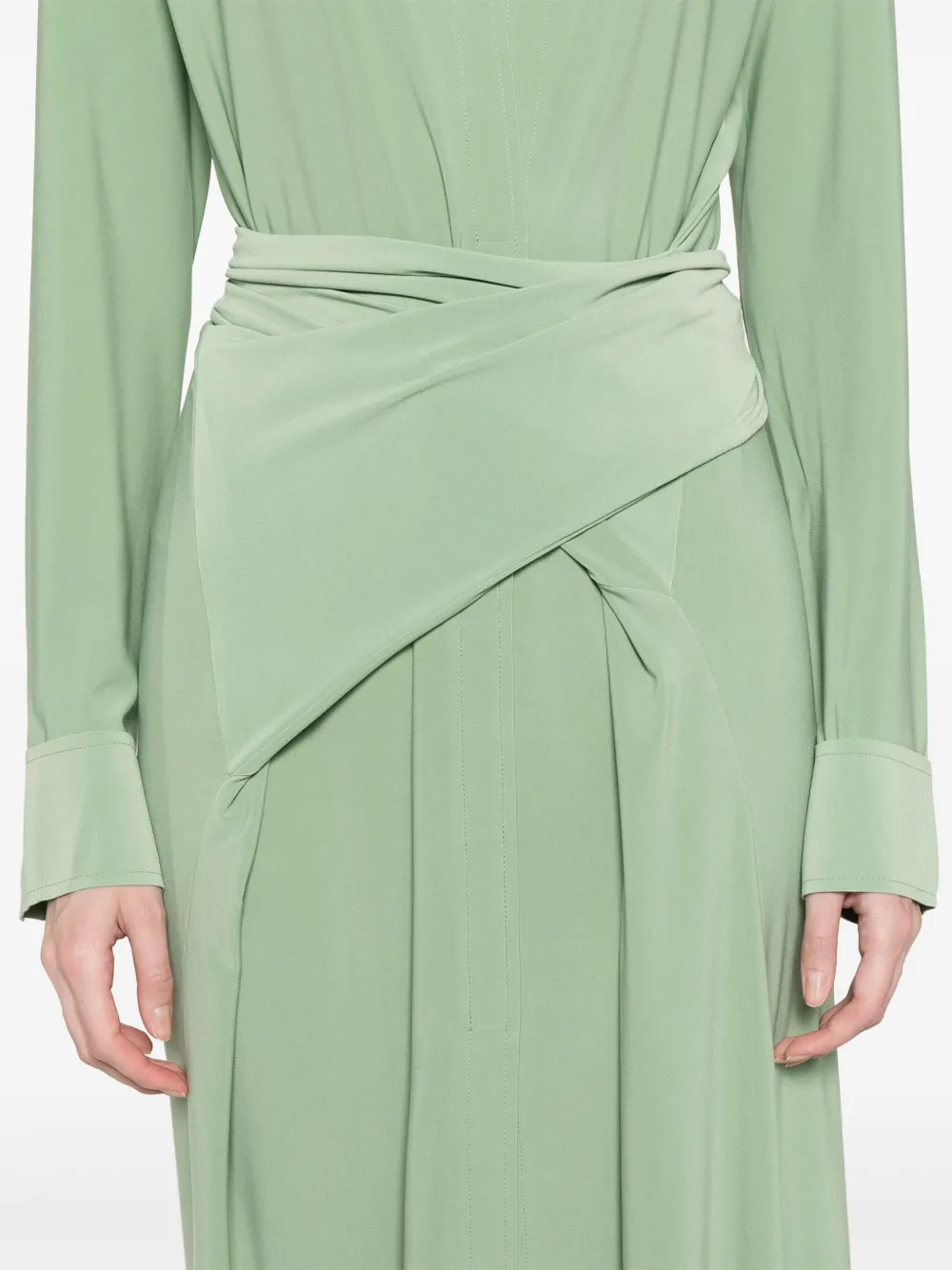 Norma Kamali Maxi-jurk met ceintuur Groen