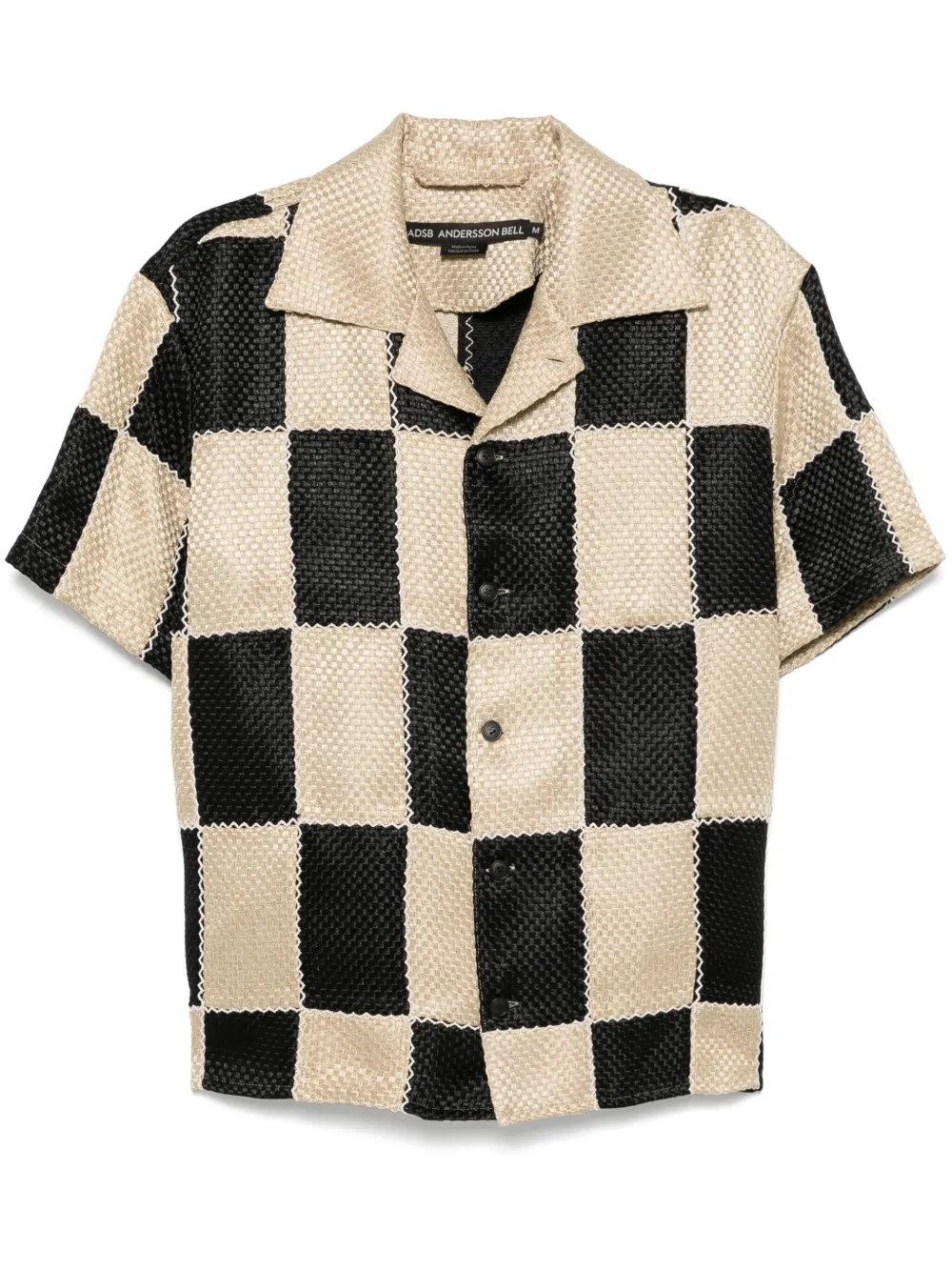 patchwork camp-collar shirt