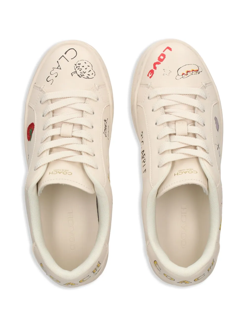 Coach leather lace-up sneakers Neutrals