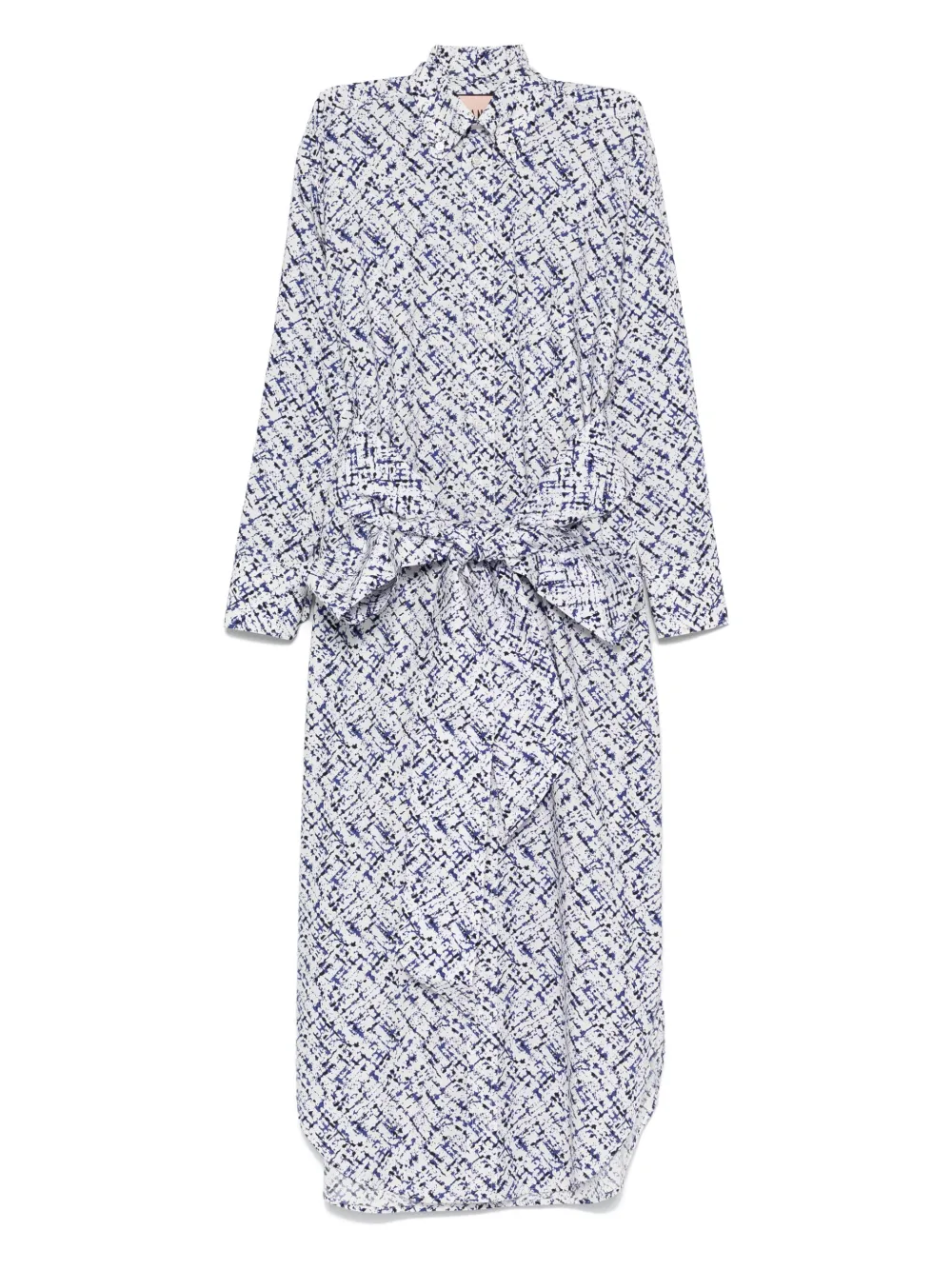 Plan C Popeline maxi-jurk met print Wit