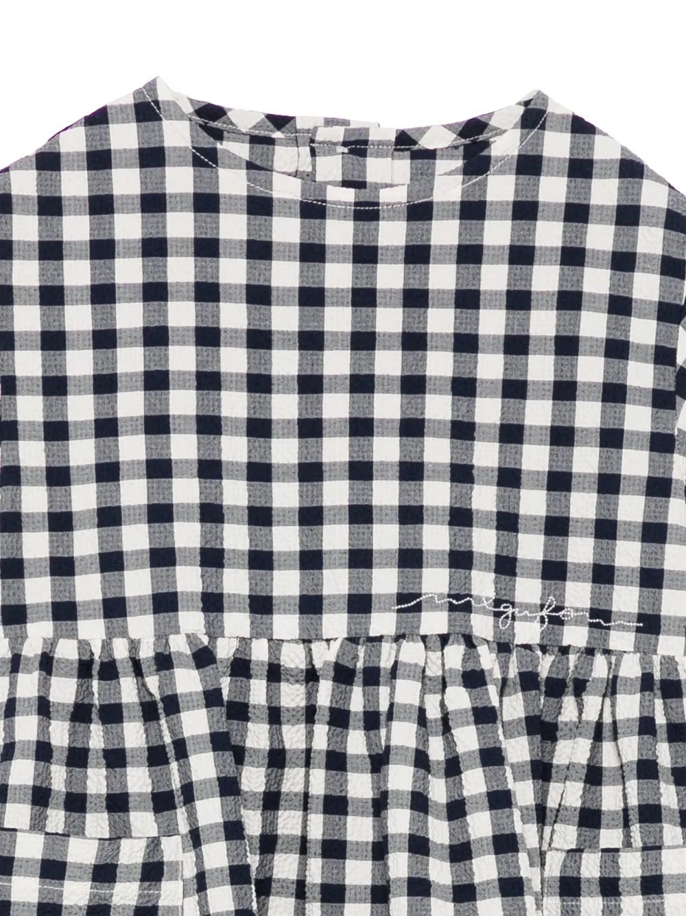 Il Gufo Jurk met gingham ruit Blauw