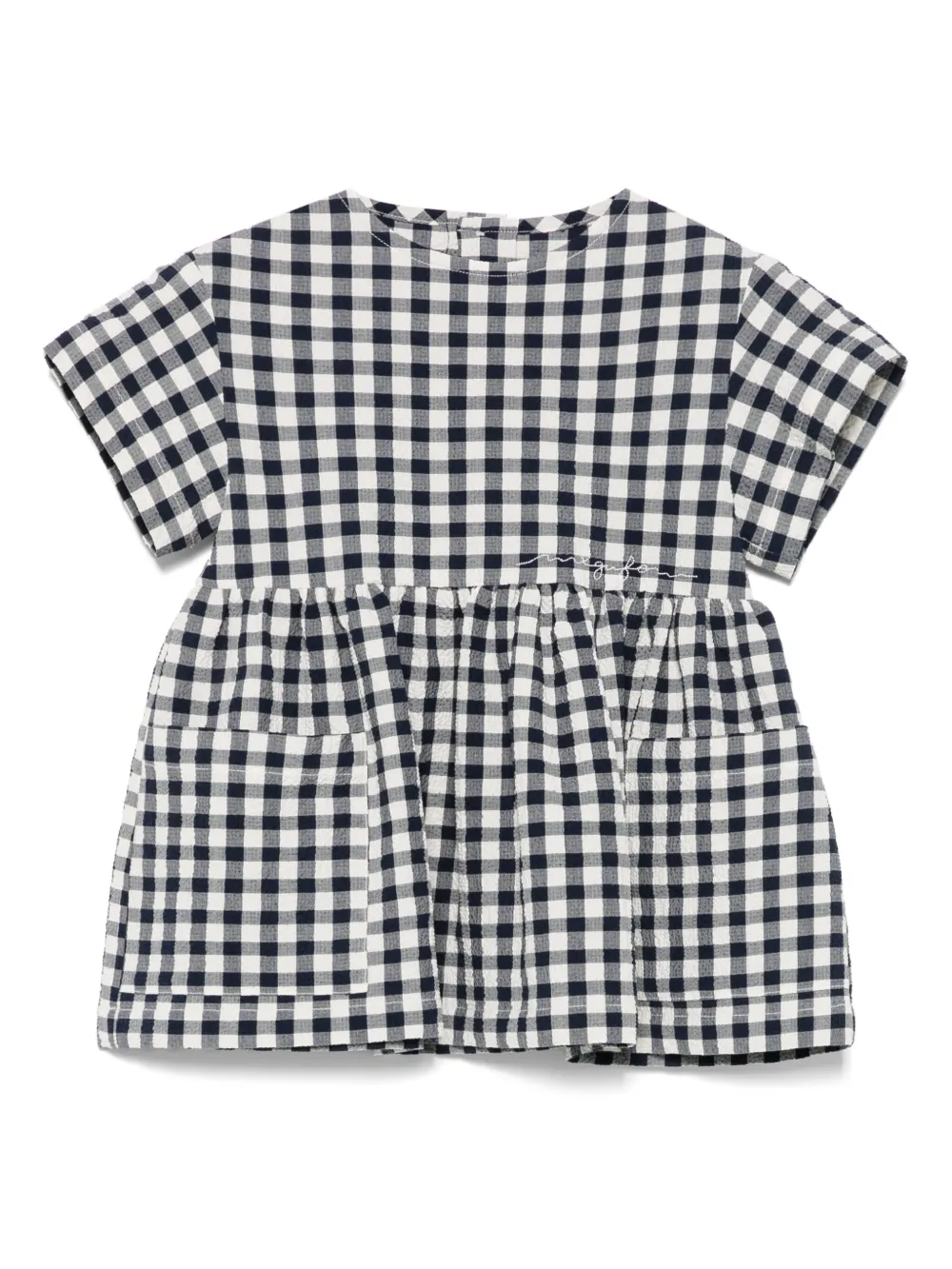 Il Gufo Jurk met gingham ruit Blauw