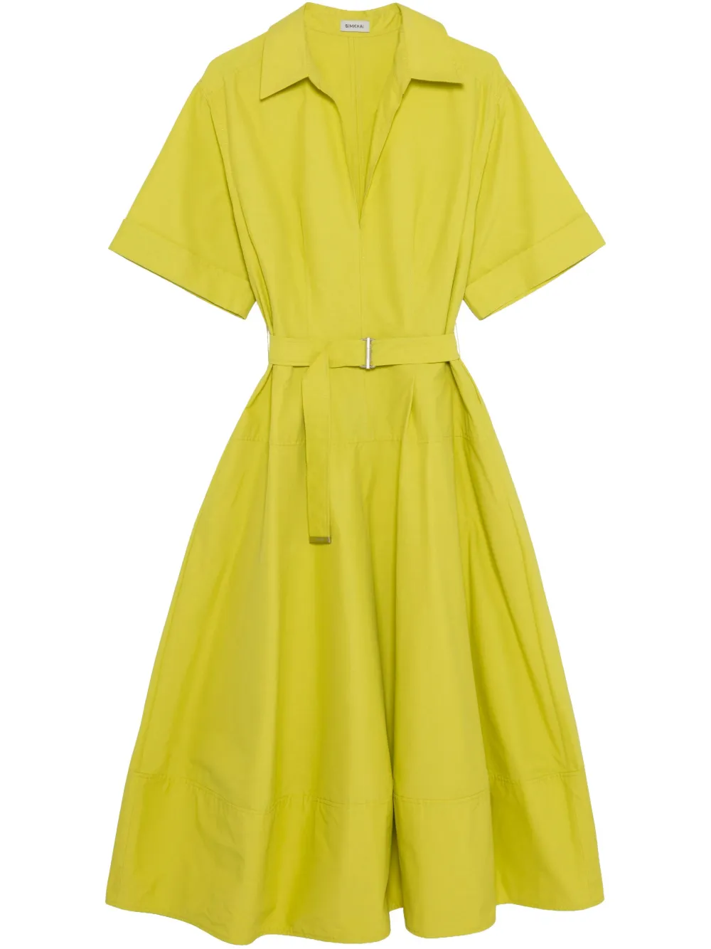Simkhai vestido midi con cinturón | amarillo | Image 1