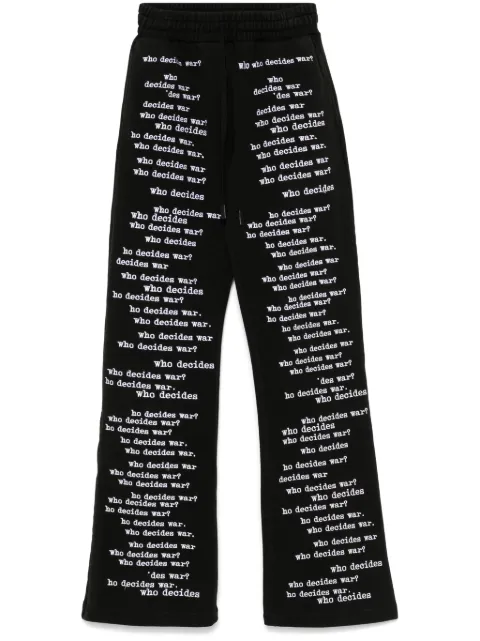 Who Decides War pants con logo estampado