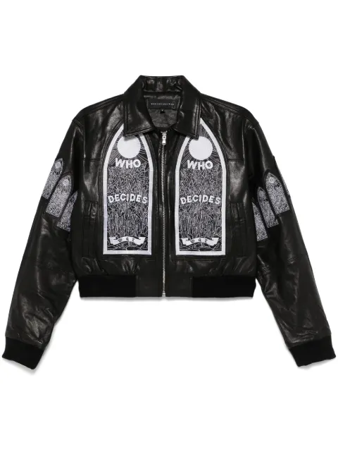 Who Decides War multi-patch bomber jacket