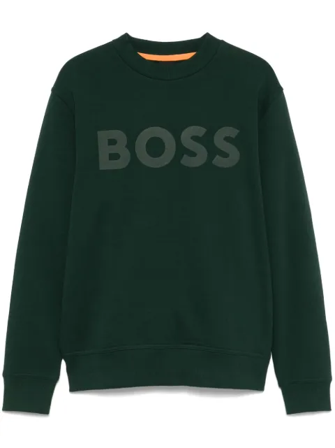BOSS rubber-logo cotton sweatshirt