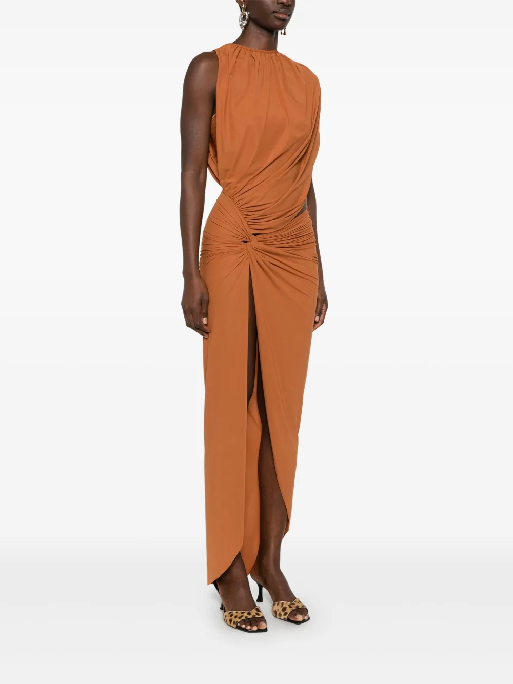 Amazuìn Carola maxi-dress Bruin