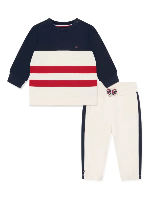 Tommy Hilfiger Junior Tuta Sportiva Con Motivo a Righe Toni