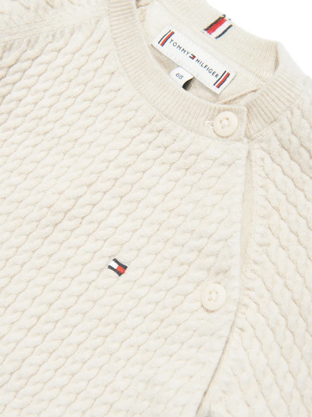 Tommy Hilfiger Junior Cadeauset met kabelgebreide romper Beige
