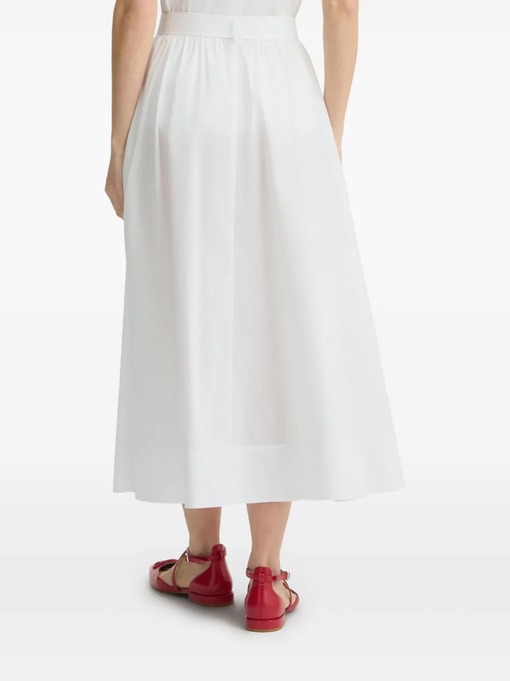 Shop Liu •jo Button-front Midi Skirt In White