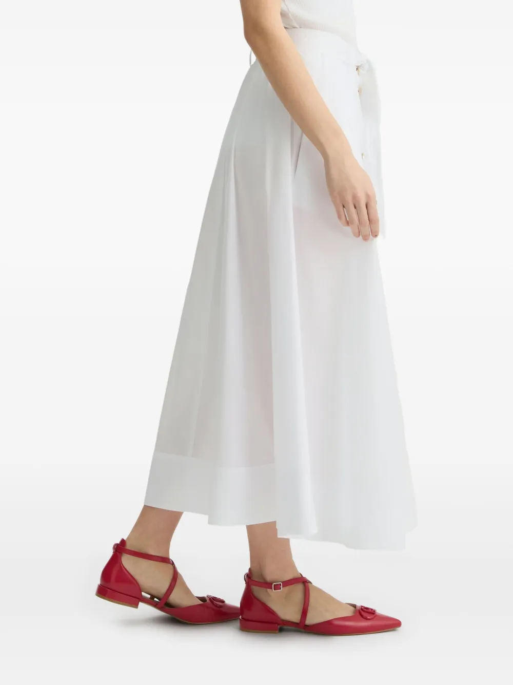 LIU •JO BUTTON-FRONT MIDI SKIRT