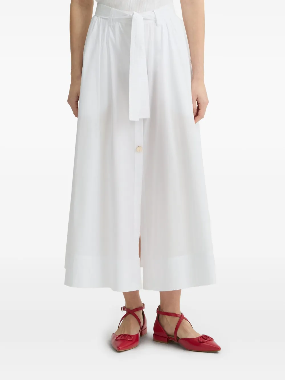LIU •JO BUTTON-FRONT MIDI SKIRT