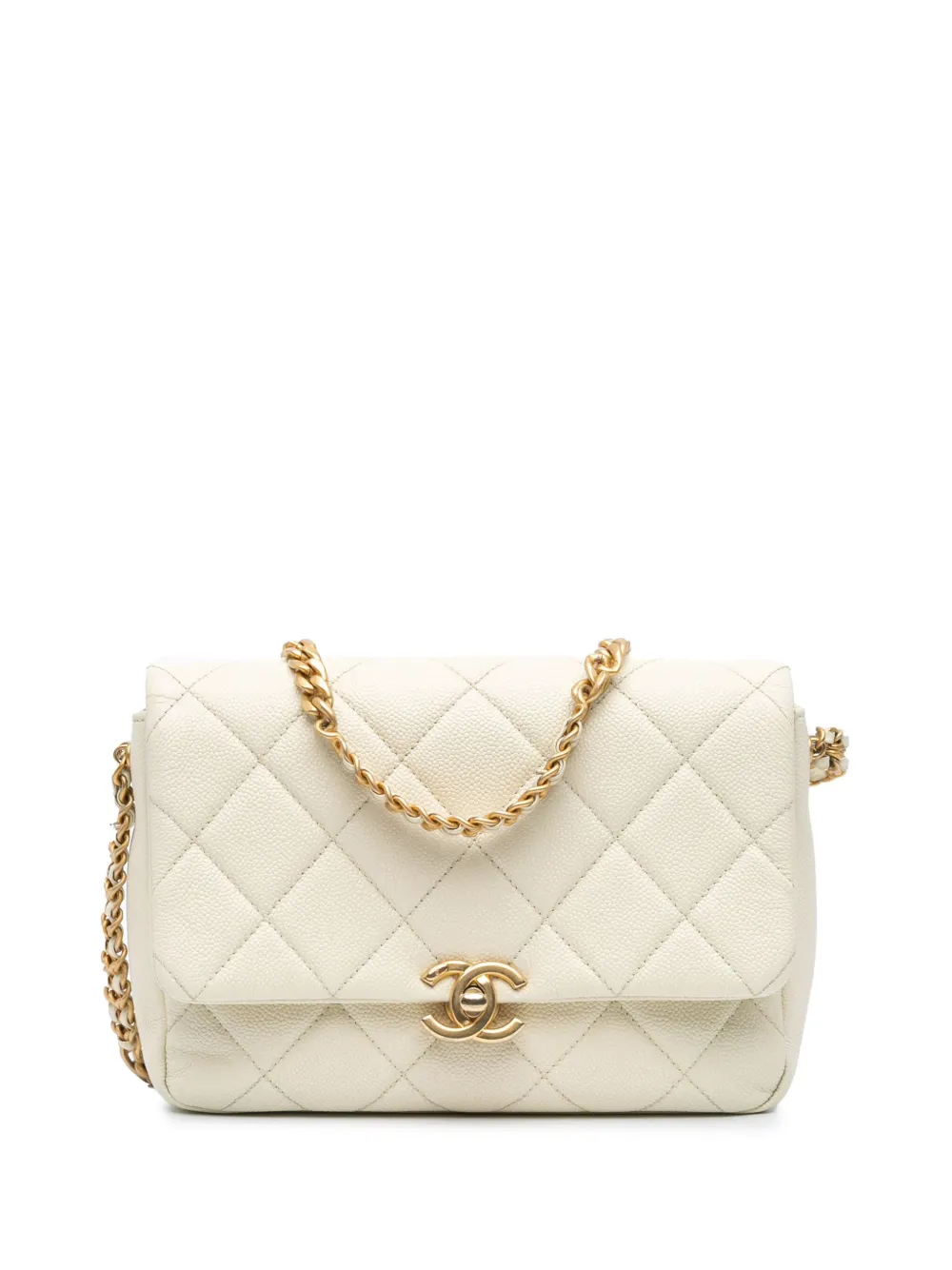CHANEL Pre-Owned 2021-2024 スモール マトラッセ キャビア チェーン メロディ フラップ ショルダーバッグ - CHANEL Pre-Owned 2021-2024 スモール マトラッセ キャビア チェーン メロディ フラップ ショルダーバッグ -