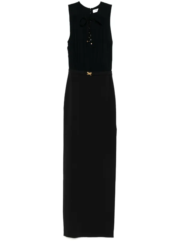 美品 Elisabetta Franchi ブラックドレス イタリア製 Elisabetta Franchi レースアップ マキシドレス | ブラック | FARFETCH JP