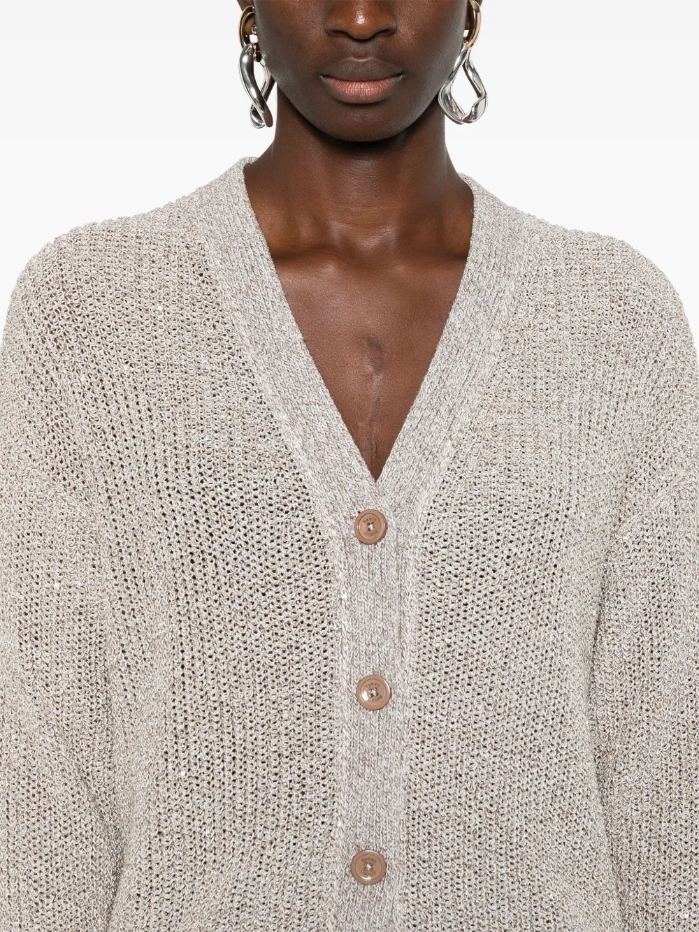 Herno Vest met pailletten Beige
