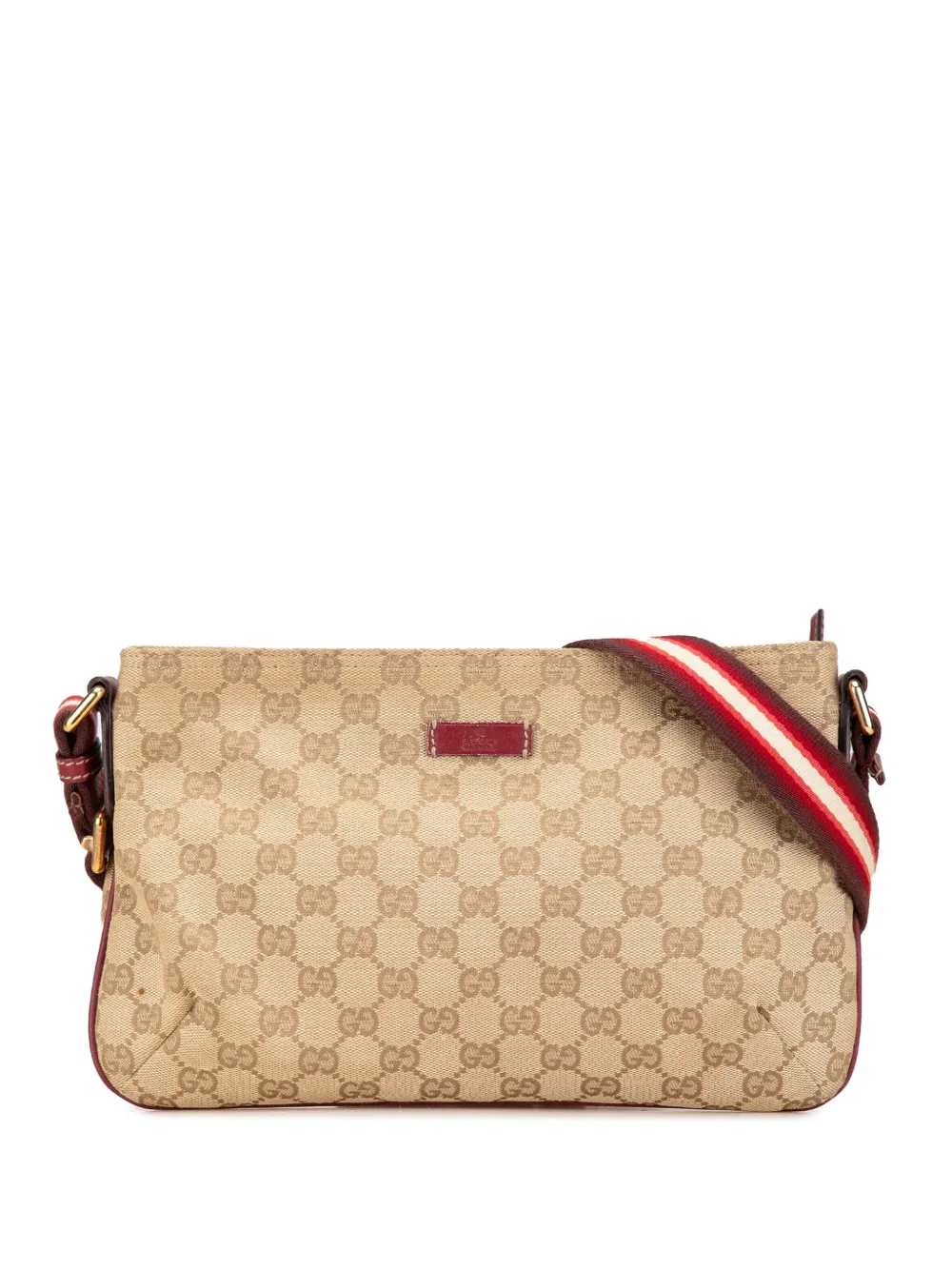 Gucci Pre-Owned Borsa a tracolla in tela GG con decorazione Web 2000-2015 | marrone | Image 1