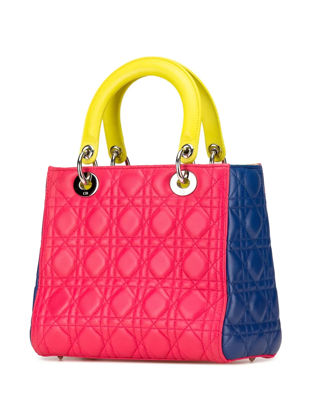 Christian Dior Pre-Owned 2013 medium driekleurige Lambskin Cannage Lady Dior boekentas - Roze