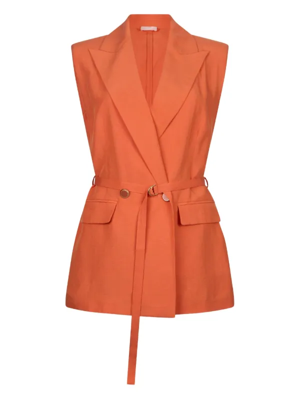 アウターその他 LIU JO Woman Waistcoat Brick Red WA5133T4818 71446 Vest Liu Jo | Regular Fit with addition of linen | color