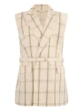 LIU JO checked waistcoat - Neutrals