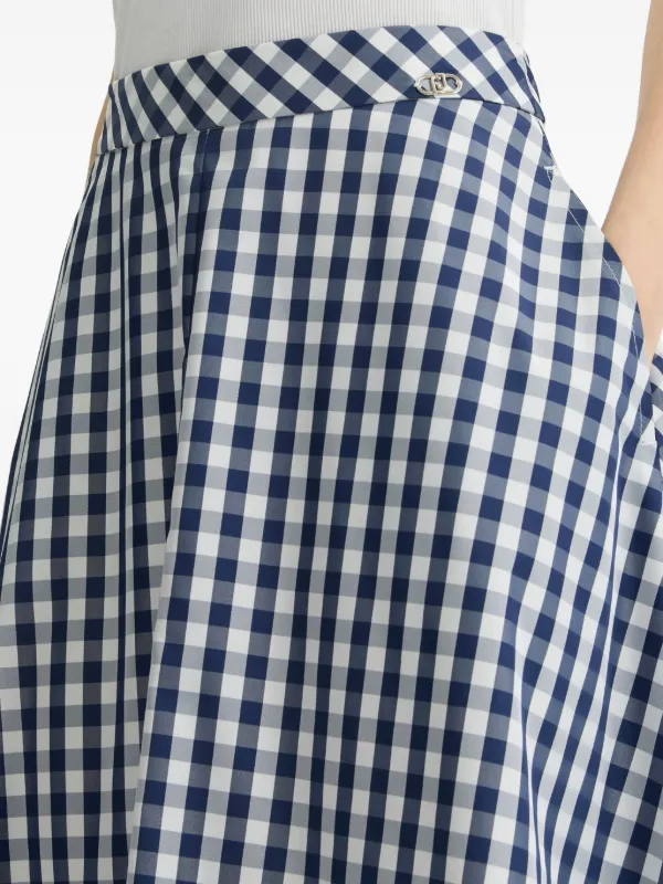LIU JO Checked Midi Skirt | Blue | FARFETCH