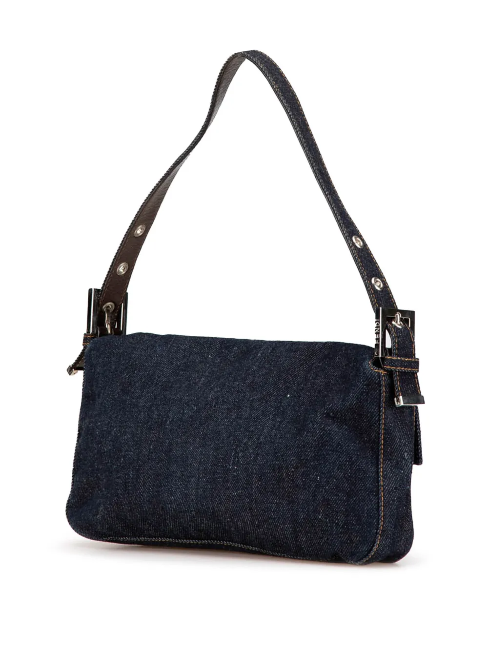 Fendi Pre-Owned 2000-2010s Denim Baguette schoudertas - Blauw