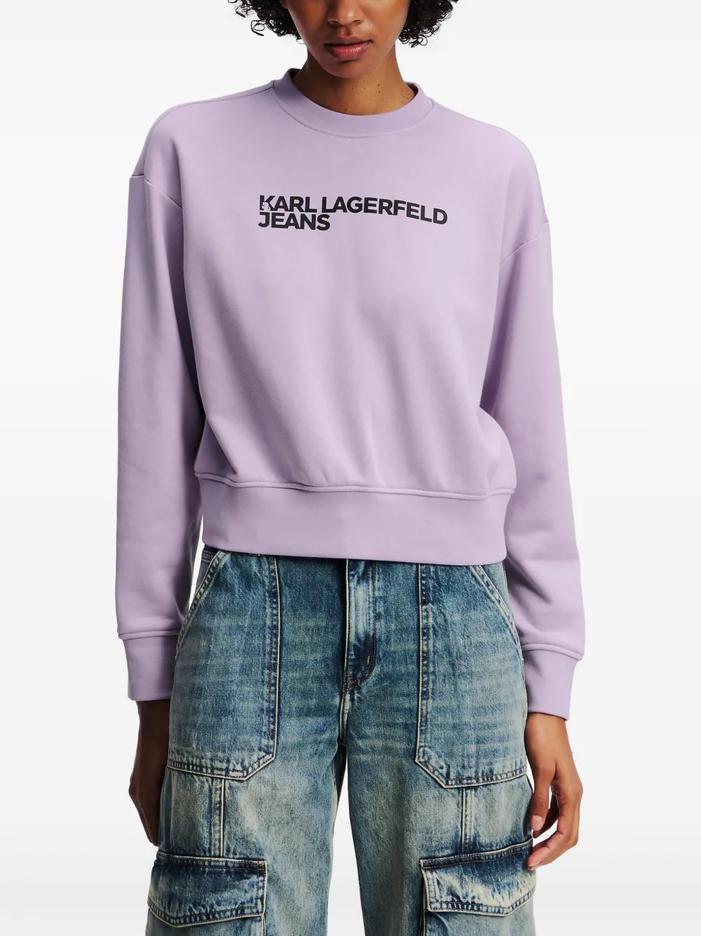 Karl Lagerfeld Jeans Sweater met logoprint Paars