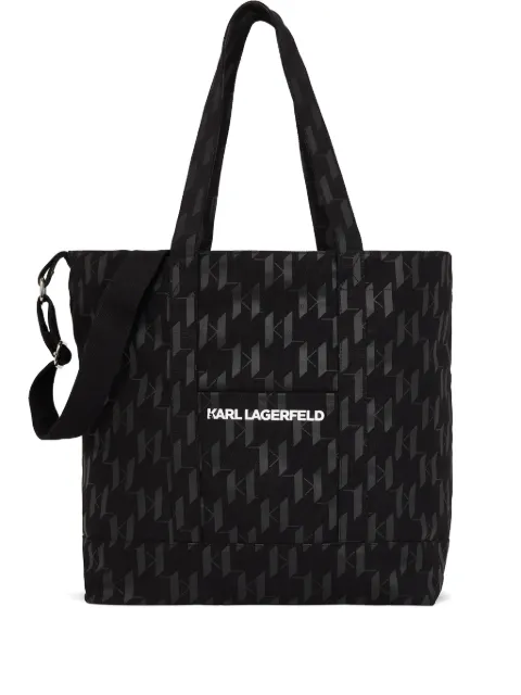 Karl Lagerfeld monogram cotton-blend tote bag