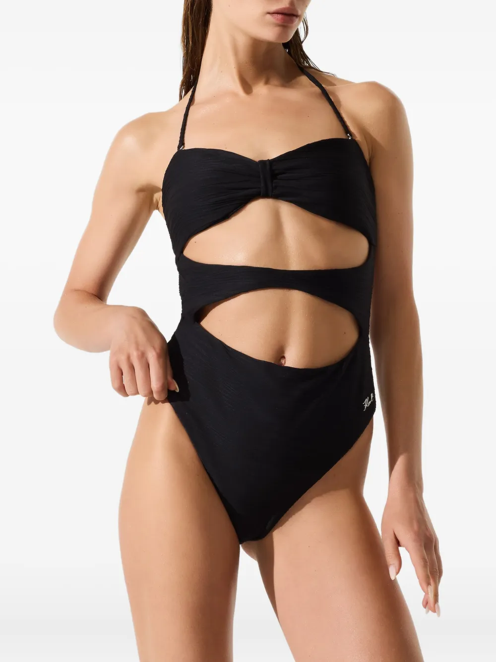 Karl Lagerfeld Uitgesneden badpak Zwart