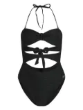 Karl Lagerfeld cut-out halterneck swimsuit - Black