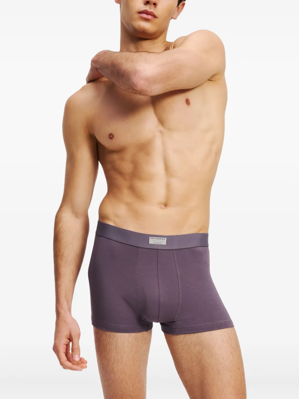 Karl Lagerfeld Zeven boxershorts met logopatch Paars